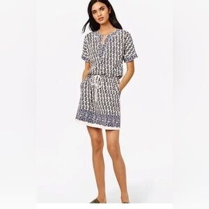 Tory Burch Black and White Flutter Sleeve Mini Dress
